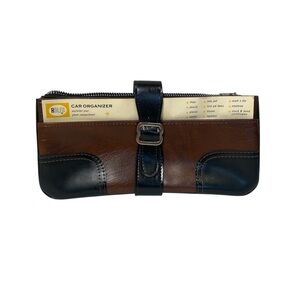 NWT Vintage Rolfs Leather Car Oraganizer Travel Clutch Zippered Pouch